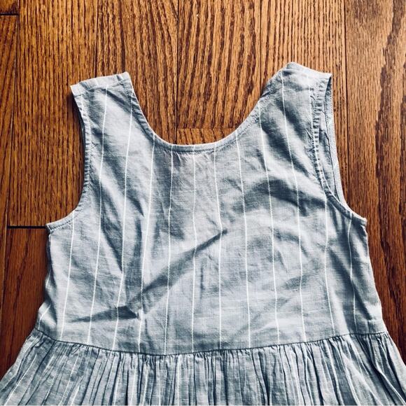 Harper Canyon Striped A-Line Smocked Back Bow Lavender White Dress Girl’s Size 7 - Picture 2 of 8